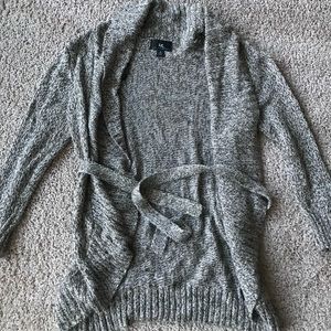 Brown IZ byer wrap cardigan with tie